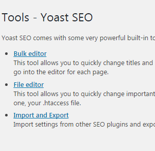 Yoast seo tools设置